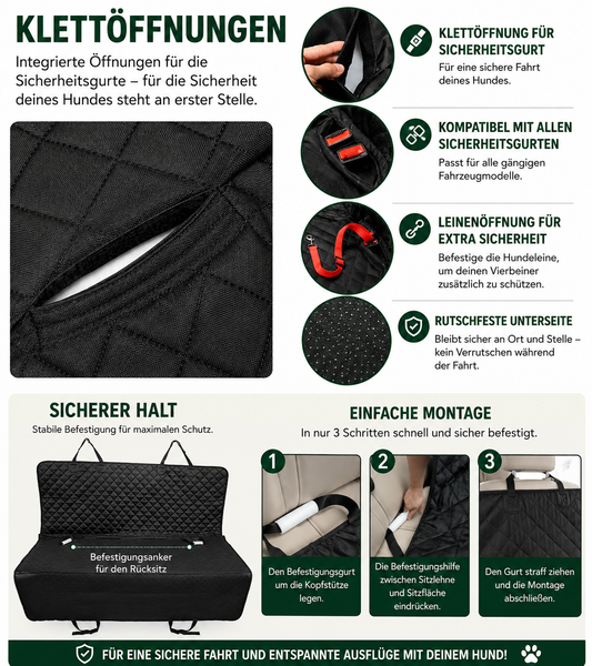 EaseLife™ AutoProtect – Premium Rücksitzschutz für Hunde