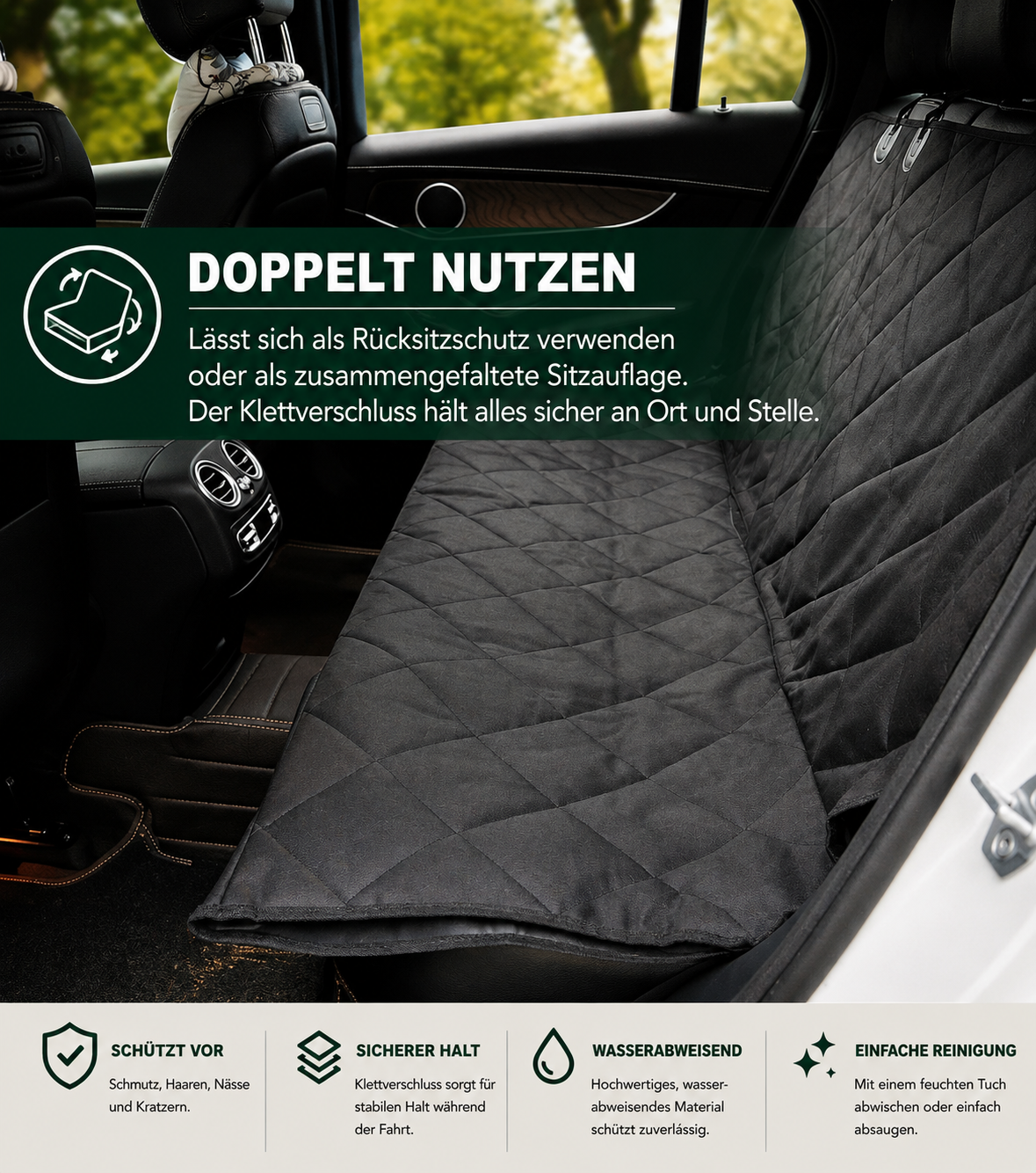 EaseLife™ AutoProtect – Premium Rücksitzschutz für Hunde