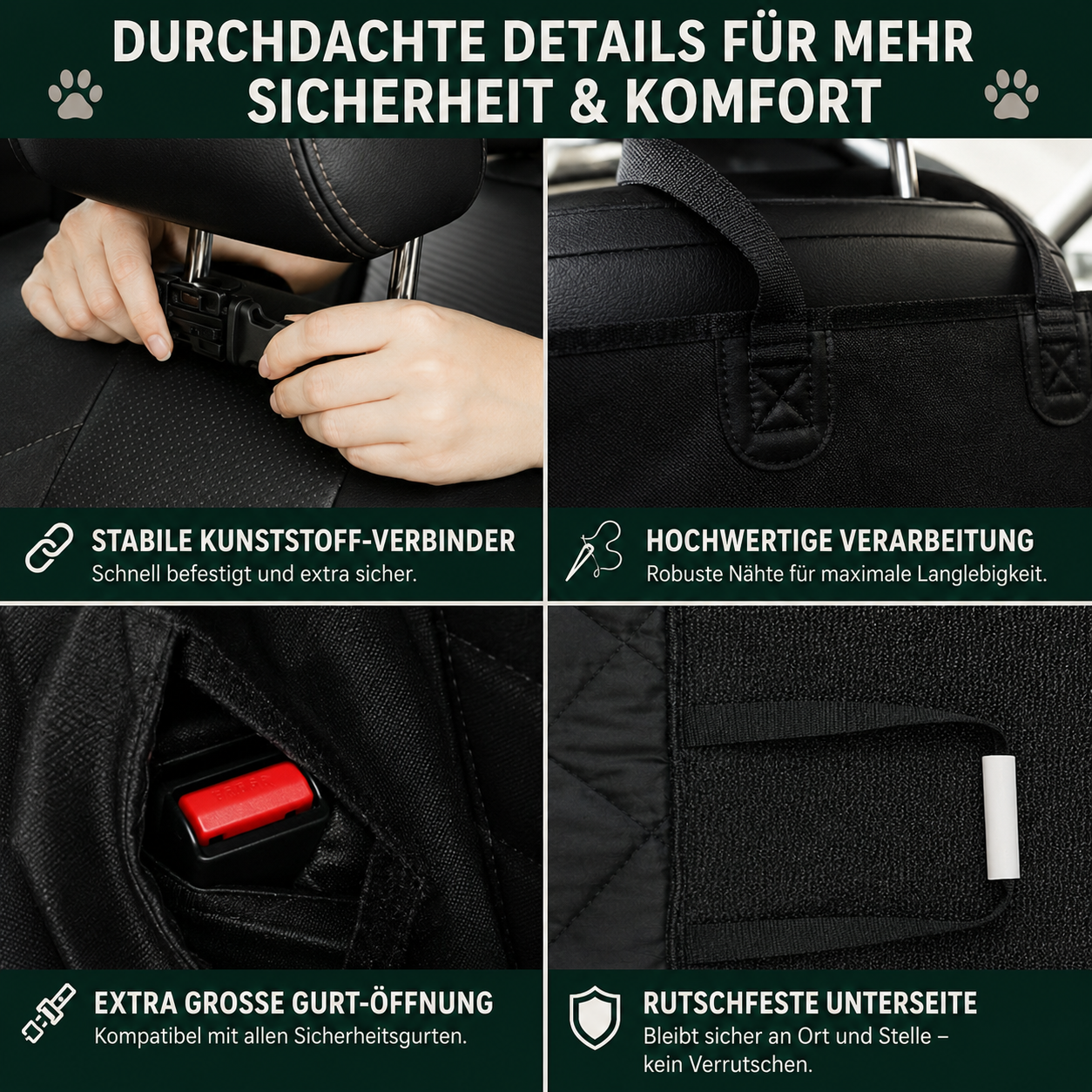 EaseLife™ AutoProtect – Premium Rücksitzschutz für Hunde